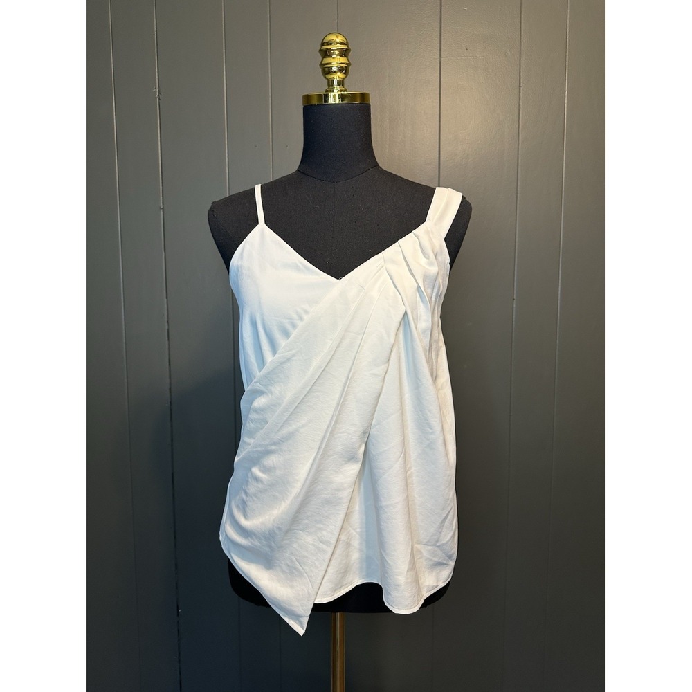 NWT Express Ivory‎ Cream Asymmetrical Tank Top Blouse XS Extra Small